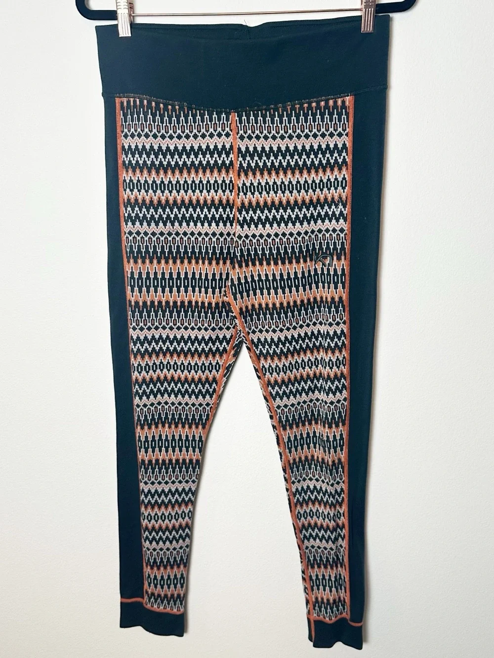 Kari Traa Silja Pant Base Layer Legging 100% Merino Wool Green Printed XL - Picture 4 of 11